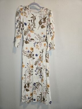 Reformation  Carolena Ivory Floral  Maxi Dress